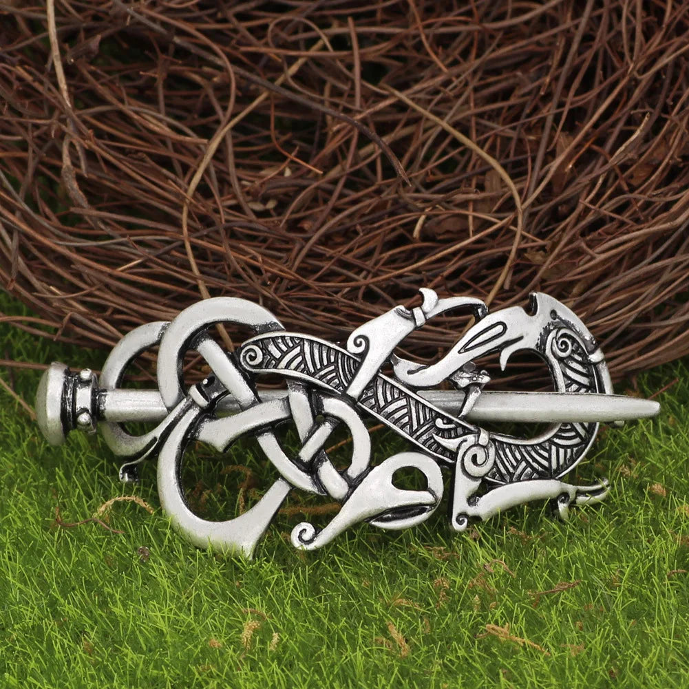 Viking Celtic Crown HairPins Clip Viking Hair Accessories Celtic Knot Hair Barrettes Antique Silver Hair Sticks Irish Hair Decor