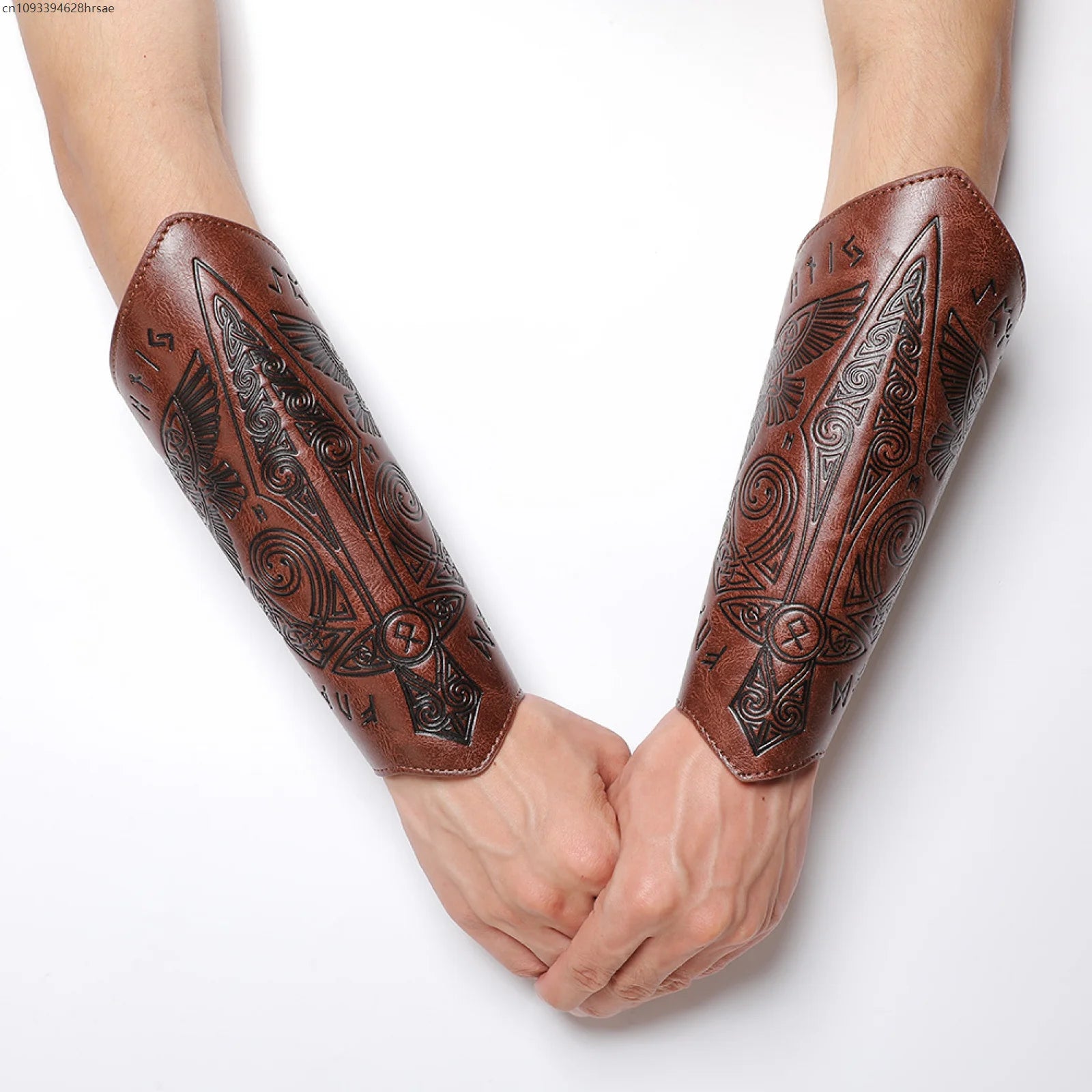 Vintage Wristband Viking Knight Cosplay Gothic Medieval Steampunk PU Leather Halloween Costumes Pirate Wrister Retro Accessory