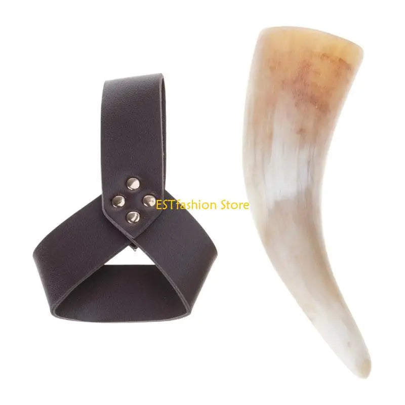 Viking Drinking Horn with Leather Holster Set | Beer & Wine Goblet