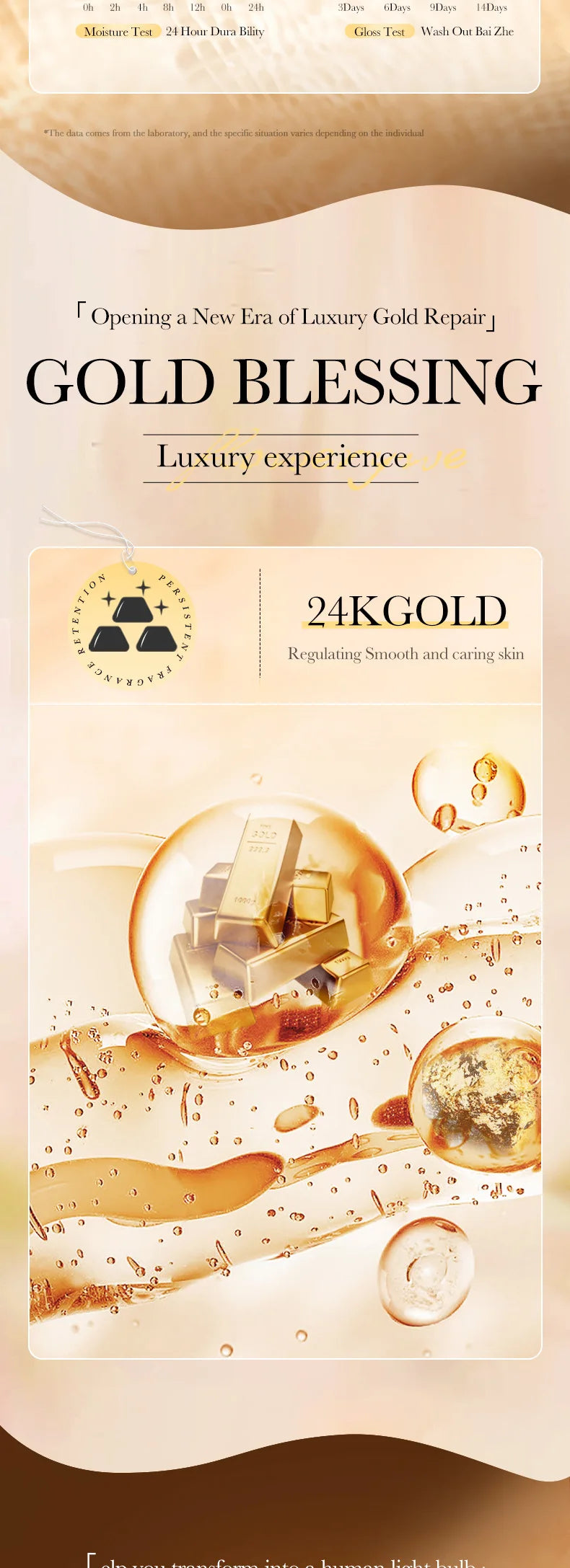 500ml24KPure Gold Body Wash Clean Long Lasting Fragrance Bath Foam Foam Bath Liquid Body Wash Shampoo Moisture Skin Clean