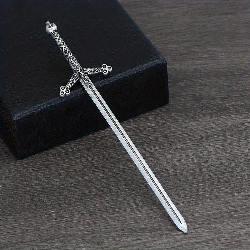 Retro Viking Hair Stick Men's And Women's Gothic Punk Nordic Divine Sword Hair Clip Mythical Jewelry Braiding Style Gift