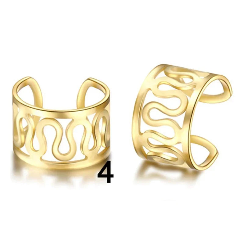 Fashion 1/12pcs Gold Silver Viking Hair Braids Dreadlock Non-Piercing Ear Clip Beard Beads Cuffs Clip Hair Accessories