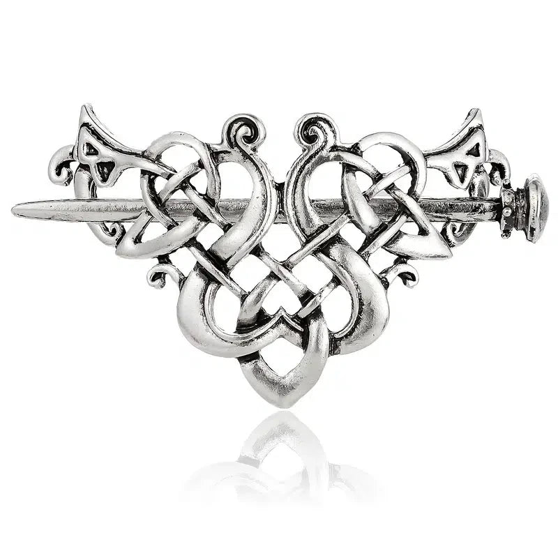 Viking Celtic Crown HairPins Clip Viking Hair Accessories Celtic Knot Hair Barrettes Antique Silver Hair Sticks Irish Hair Decor