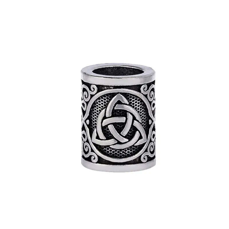 Silver Gold Bead Nordic Viking Runes Beads for Beard Hair Rings Braid Dreadlocks Bead Hair Cuffs DIY Braiders Hair Accessories