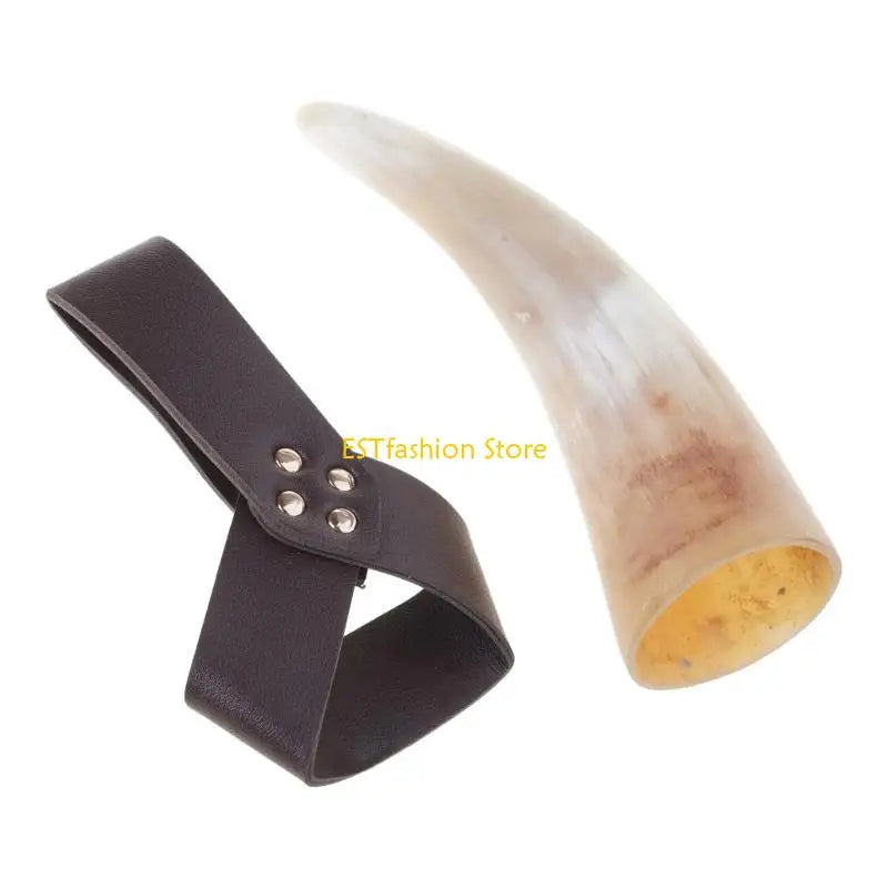 Viking Drinking Horn with Leather Holster Set | Beer & Wine Goblet