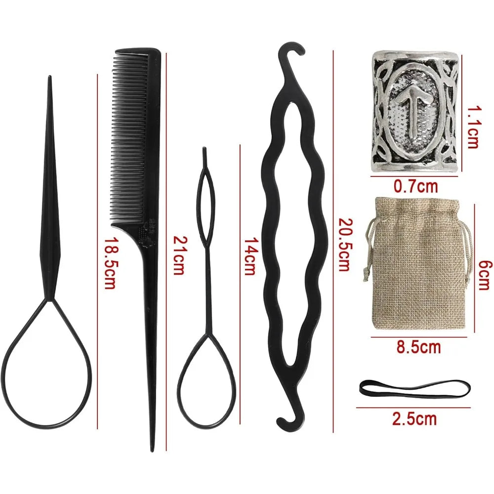 New for Jewellery DIY Pendant Necklace Hair Tool Set ,Beard Beads Set Viking Piece, Viking Beard Beads Nordic Hair Accessories