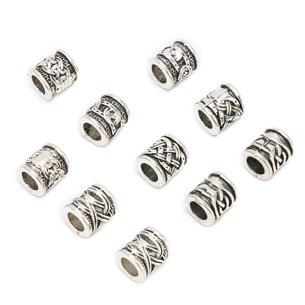 10PCS Viking Beard Beads Alloy Antique Norse Dreadlock Beads for Beard Hair DIY Bracelet Necklace Mens Aftershave Beard Balm