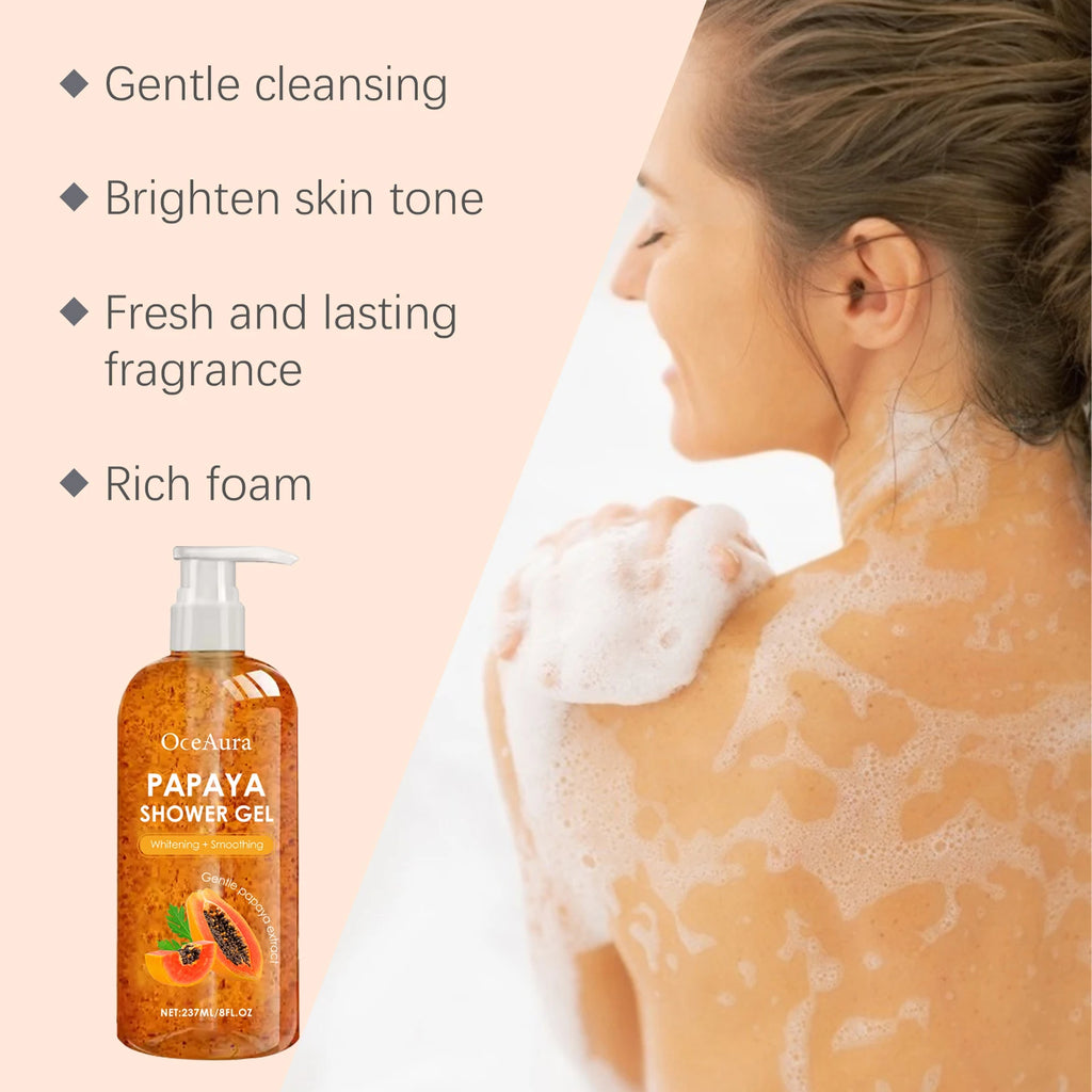 OceAura Papaya Shower Gel – Whitening, Brightening & Moisturizing Body Wash