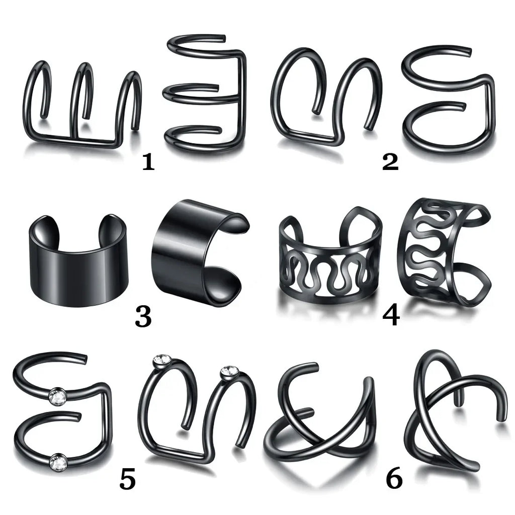 Fashion 1/12pcs Gold Silver Viking Hair Braids Dreadlock Non-Piercing Ear Clip Beard Beads Cuffs Clip Hair Accessories