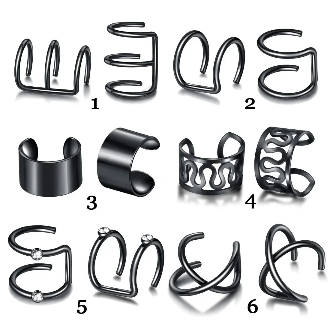 Fashion 1/12pcs Gold Silver Viking Hair Braids Dreadlock Non-Piercing Ear Clip Beard Beads Cuffs Clip Hair Accessories