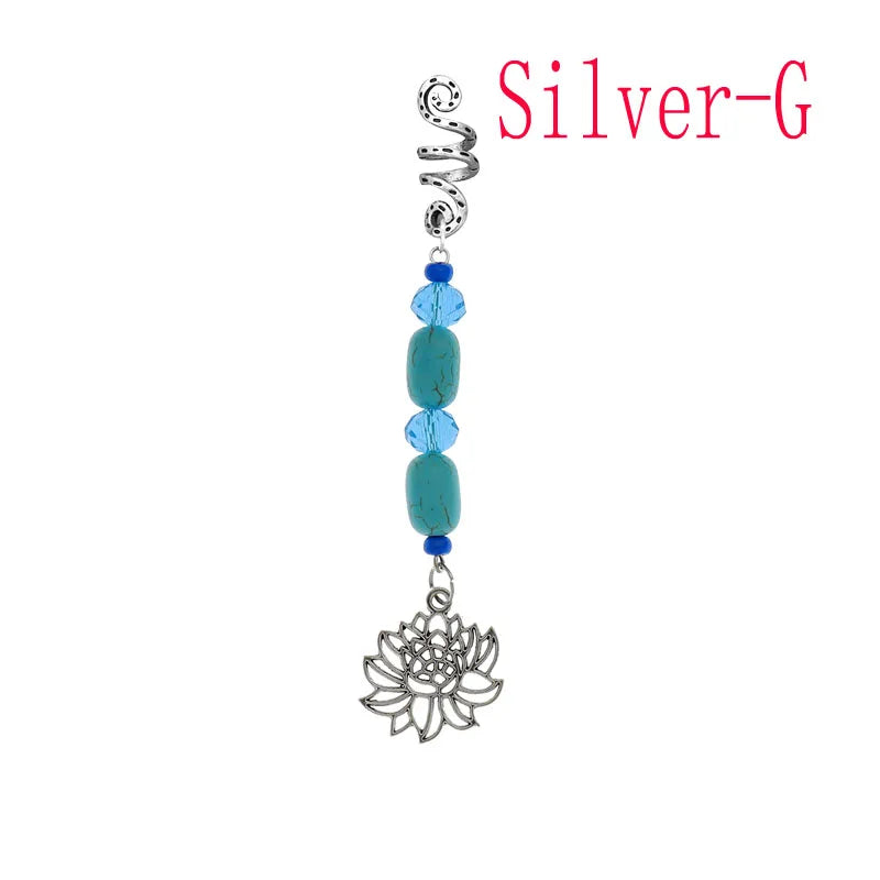 Women Personality Stone Beads Hair Dreadlock 12 Styles Loc Jewelry Pins Clips Beard Rings Rock Braiding Tube Cuffs Accessories