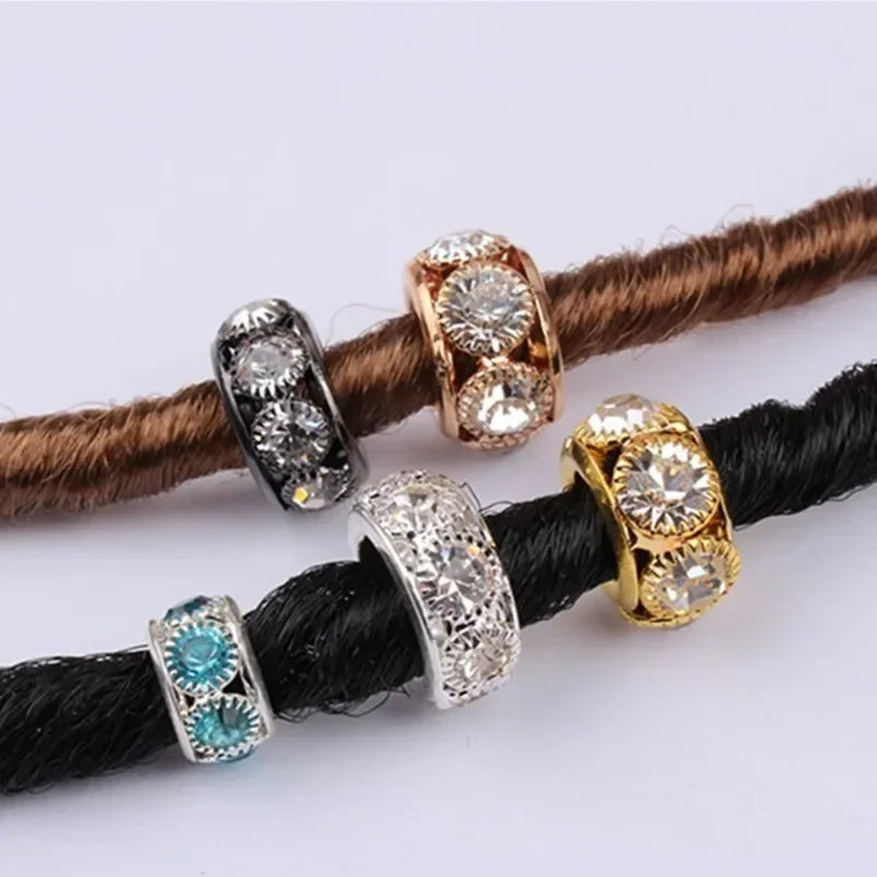 5 Pcs Viking Beads 12 Kinds 5mm Silver Beads for Braiding Dreadlock Hair Decor Cuff Clip Beaded Hair Scrunchies Tibet Bead Tube