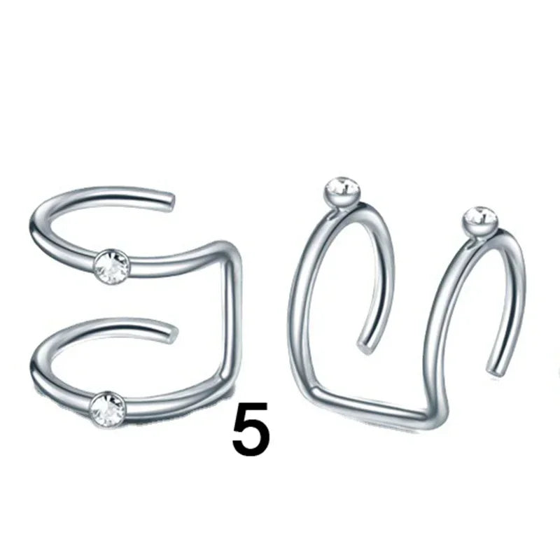 Fashion 1/12pcs Gold Silver Viking Hair Braids Dreadlock Non-Piercing Ear Clip Beard Beads Cuffs Clip Hair Accessories