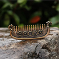 2026 New Viking Drakkar Beard Comb Handmade Norse Longship Beard Comb for Men Grooming Tool Gift