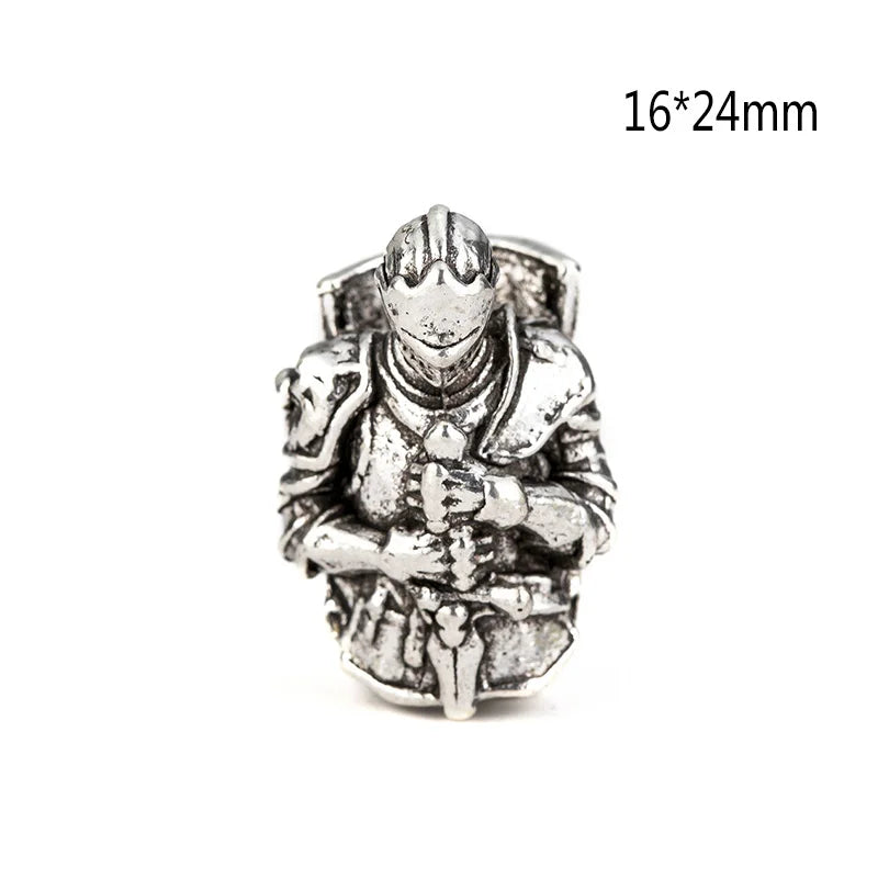1piece Skull Helmet Viking Rune Big Hole Beads Hair Braid Dreadlock Beard Bead Pendant DIY Bracelet Necklace for Jewelry Making