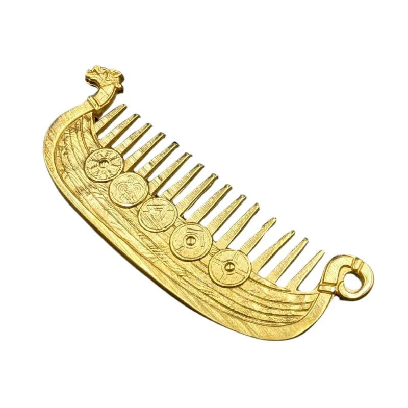 2026 New Viking Drakkar Beard Comb Handmade Norse Longship Beard Comb for Men Grooming Tool Gift