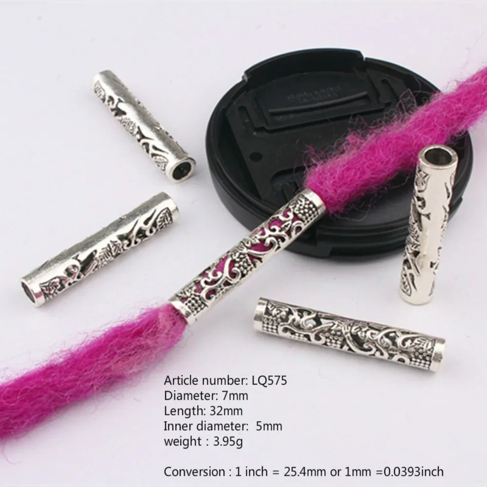 Vintage Braids Dreadlock Beard Beads Cuffs Clips for Hair Rings Adjustable Viking Hair Dread Women Accessories Fashion Jewelries