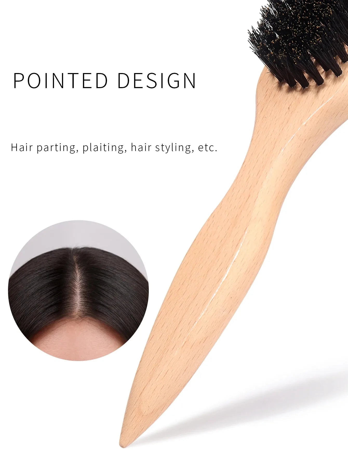 Male and female universal bristle brush and beard brush, hair styling brush, cleaning brush, daily hair and beard care brush
