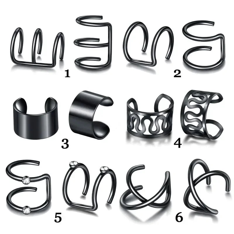 Fashion 1/12pcs Gold Silver Viking Hair Braids Dreadlock Non-Piercing Ear Clip Beard Beads Cuffs Clip Hair Accessories