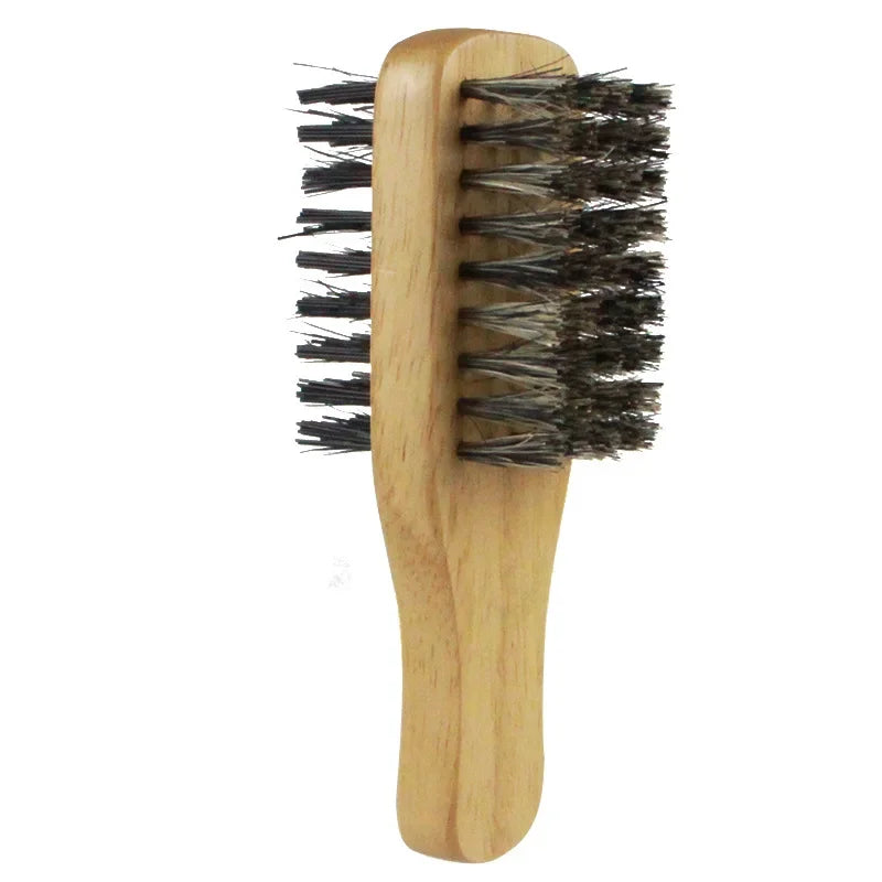 Men Boar Bristle Hair Brush  Natural Wooden Wave Brush for Male, Styling Beard Hairbrush for Short,Long,Thick,Curly,Wavy Hair