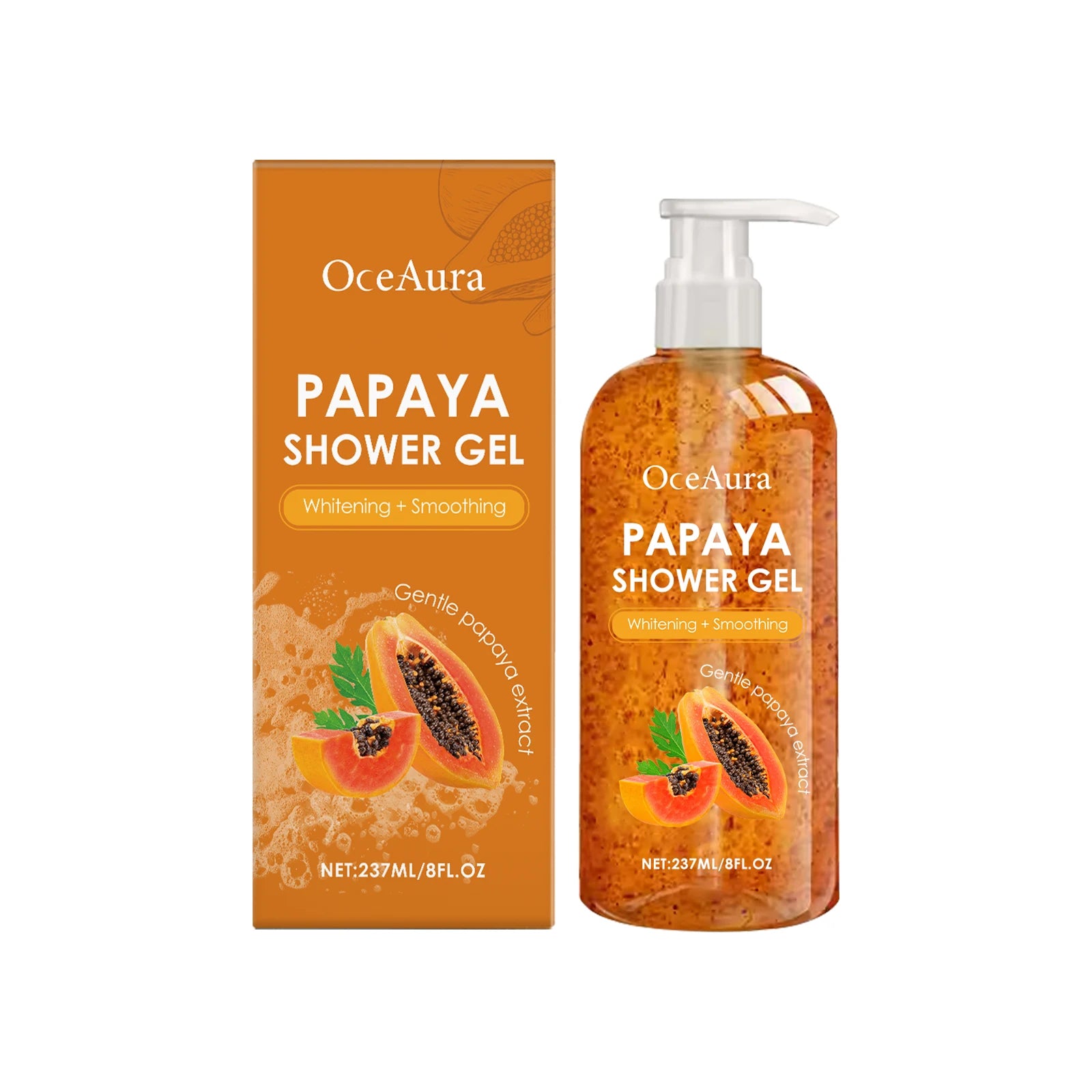 OceAura Papaya Shower Gel – Whitening, Brightening & Moisturizing Body Wash