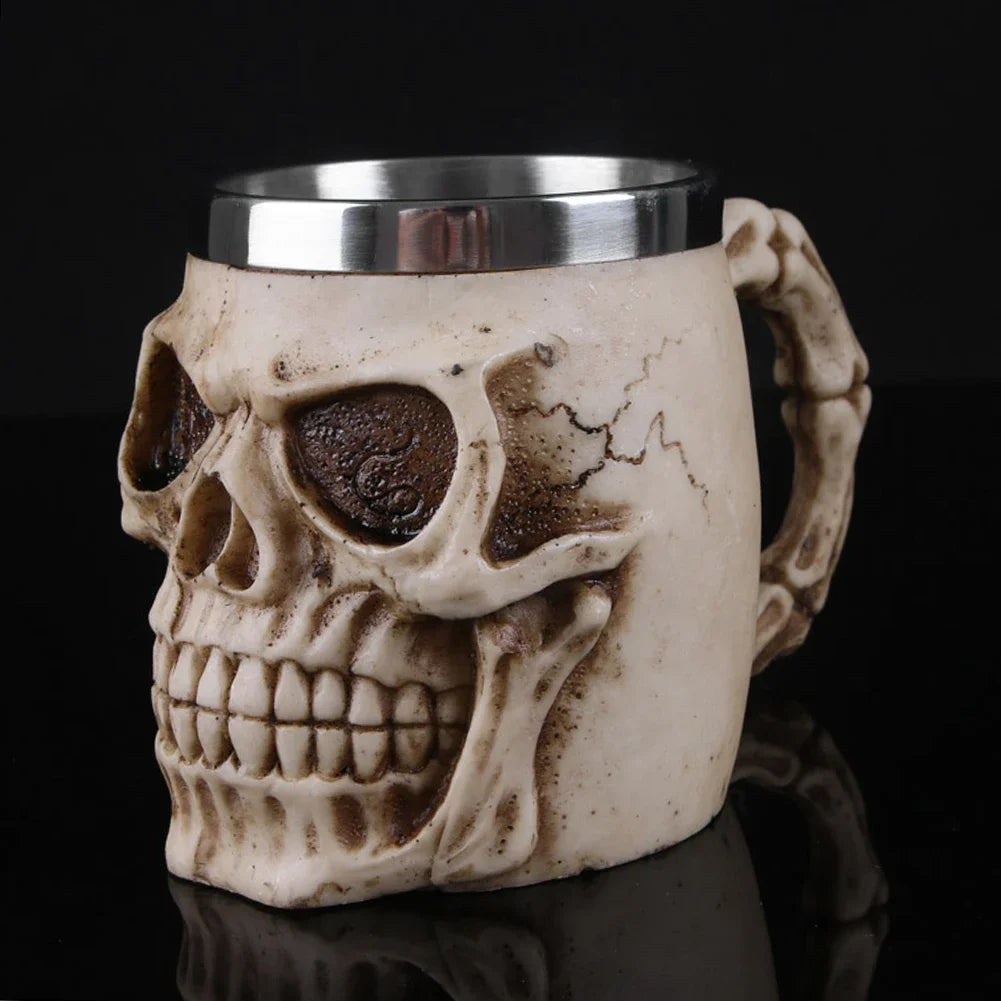 Viking Barrel Beer Mug — Double Wall Insulated Stainless Steel, 500ml