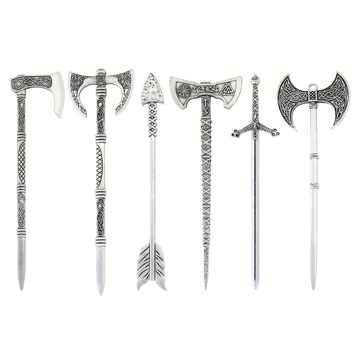 Retro Viking Hair Stick Men's And Women's Gothic Punk Nordic Divine Sword Hair Clip Mythical Jewelry Braiding Style Gift