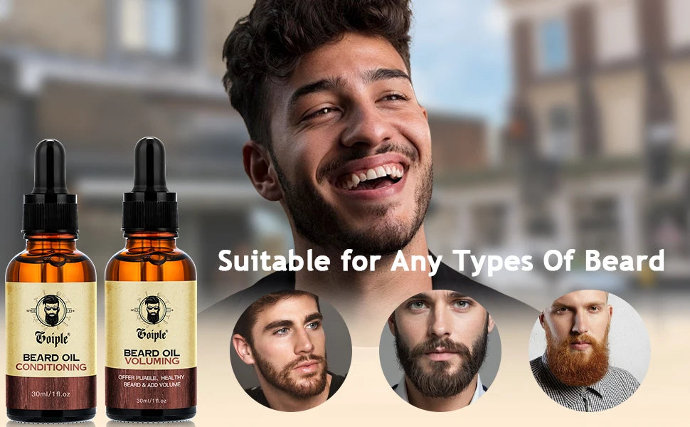 Trío Vikingo para el Cuidado de la Barba – Set de Aceites Naturales Hidratantes y Voluminizadores para Barba (3 piezas)
