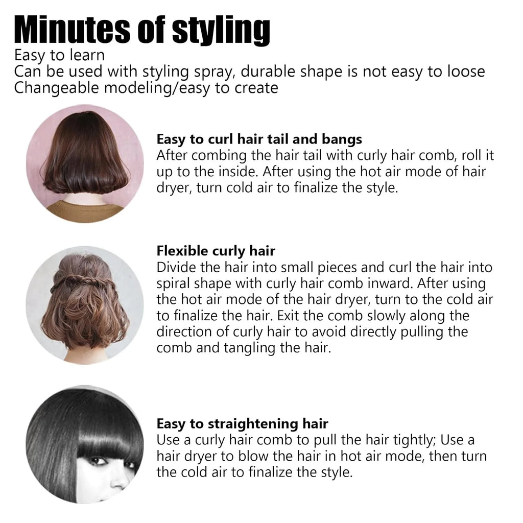 Round Round Styling Hair Brush New Beard Comb  for Wet Wavy Hair Bangs, Lifting, Curling Unisex