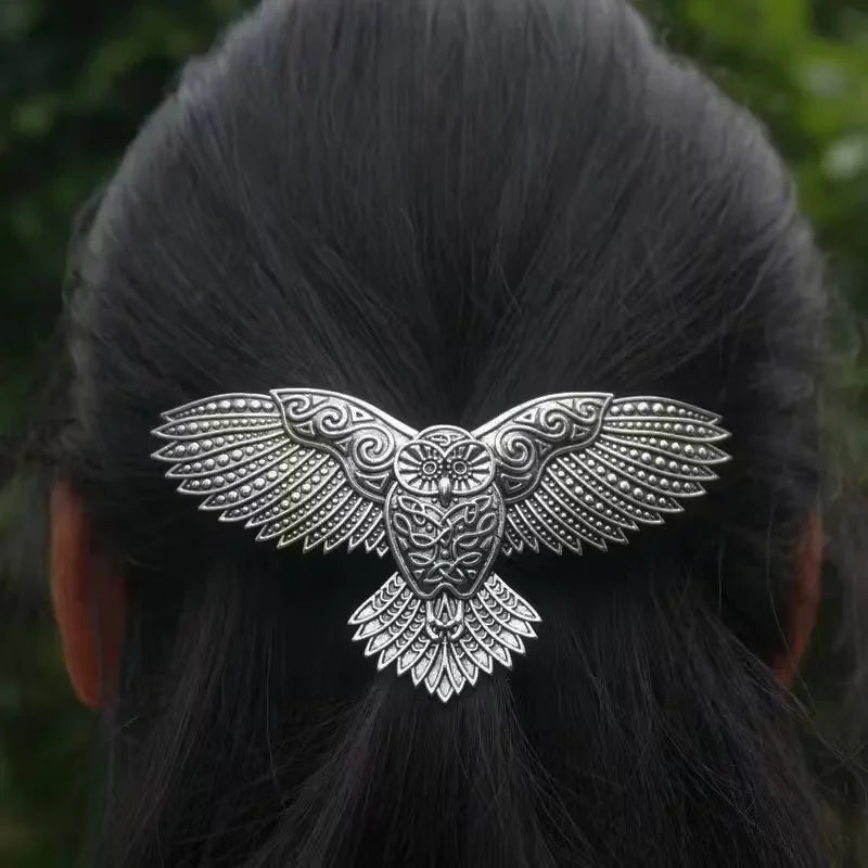 Viking Owl Hair Clip Vintage Trendy Personality Women's Accessory Party Jewelry Valentine Mother Birthday Gift