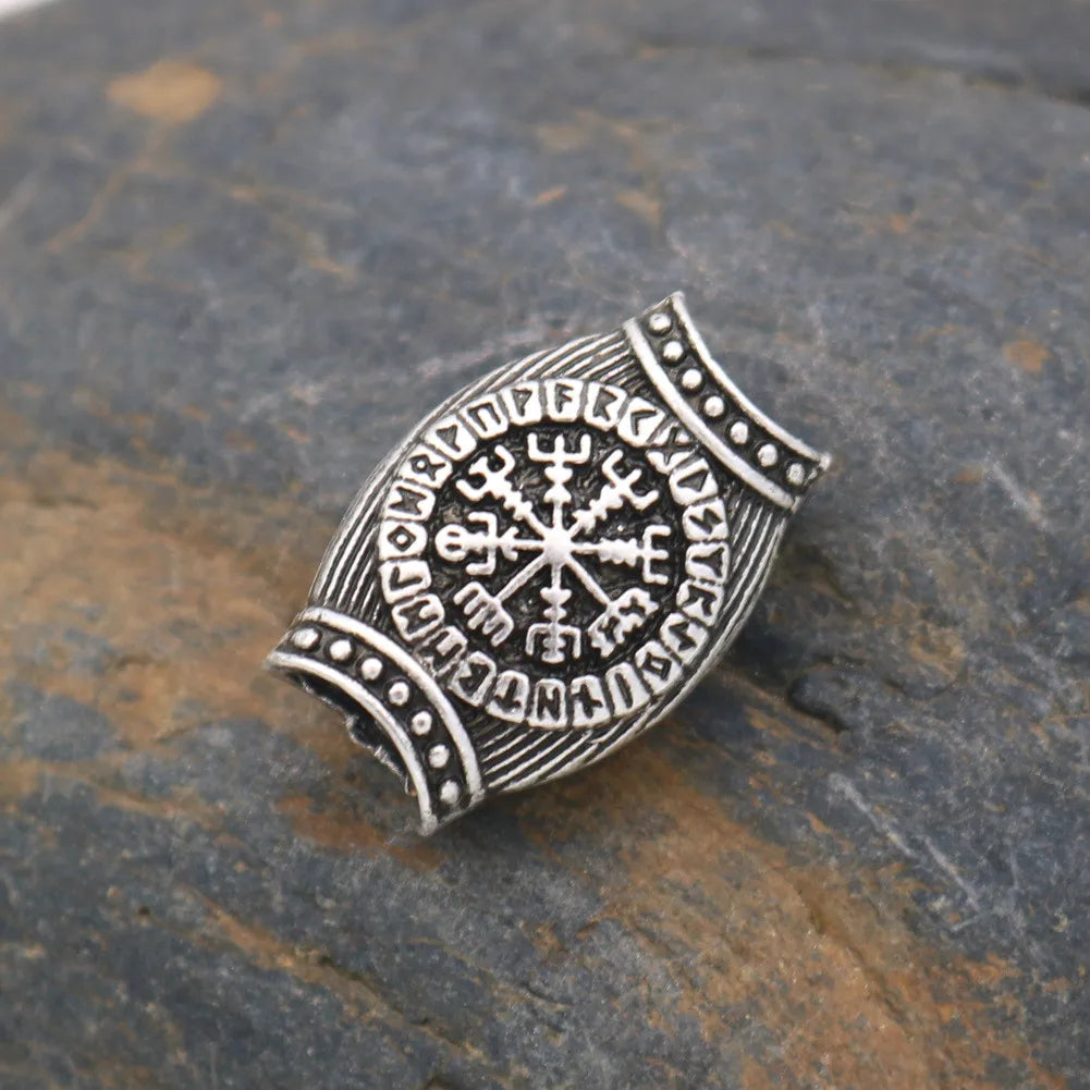 Silver Gold Bead Nordic Viking Runes Beads for Beard Hair Rings Braid Dreadlocks Bead Hair Cuffs DIY Braiders Hair Accessories