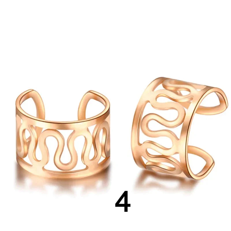 Fashion 1/12pcs Gold Silver Viking Hair Braids Dreadlock Non-Piercing Ear Clip Beard Beads Cuffs Clip Hair Accessories