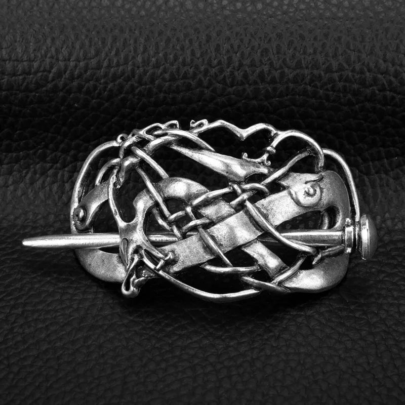 Viking Celtic Crown HairPins Clip Viking Hair Accessories Celtic Knot Hair Barrettes Antique Silver Hair Sticks Irish Hair Decor