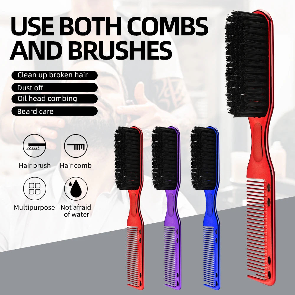 8 Color Barber Beard Comb Two-sided Men's Shaving Brush Beard Brushes Salon Hairdressing Hair Styling Tool