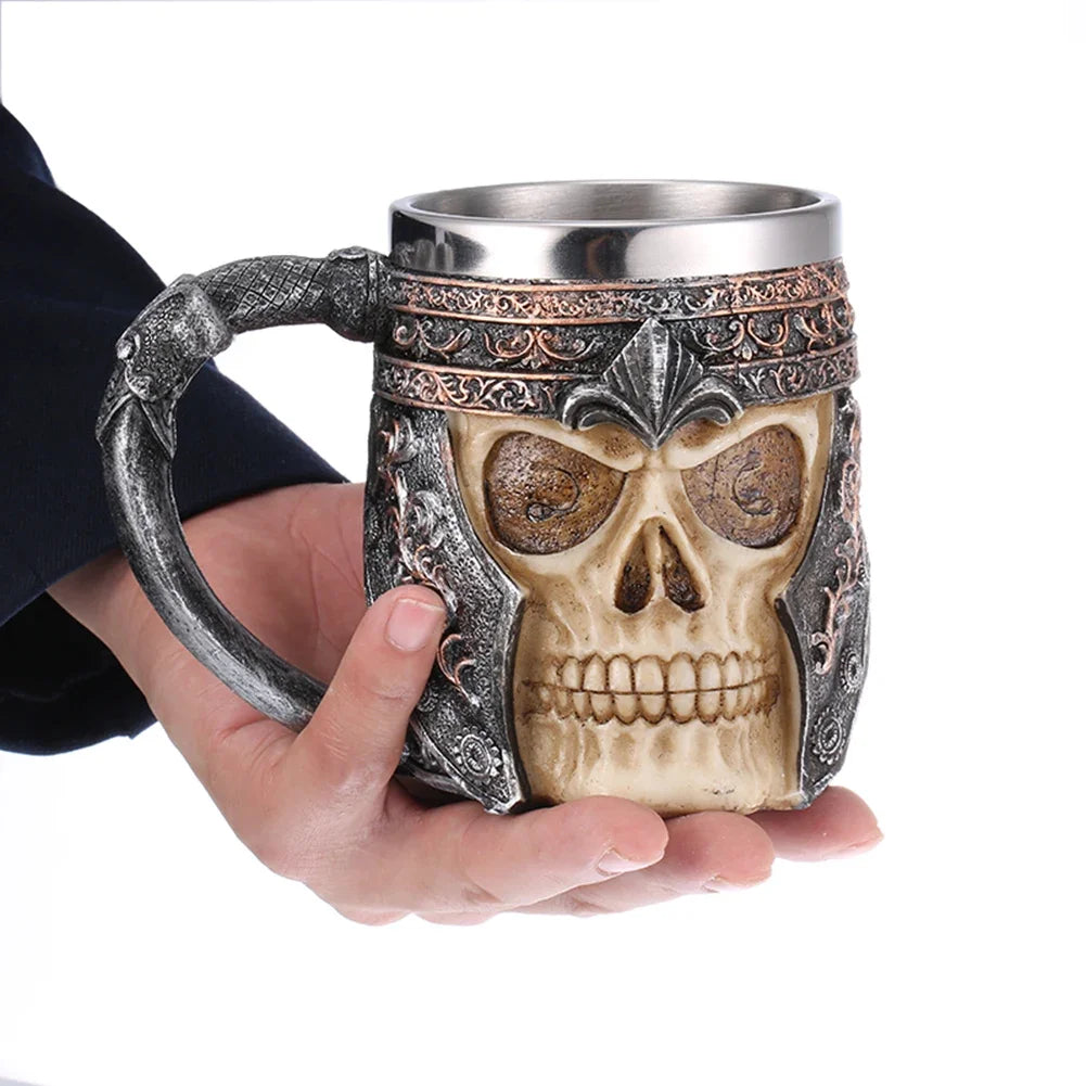 Viking Barrel Beer Mug — Double Wall Insulated Stainless Steel, 500ml