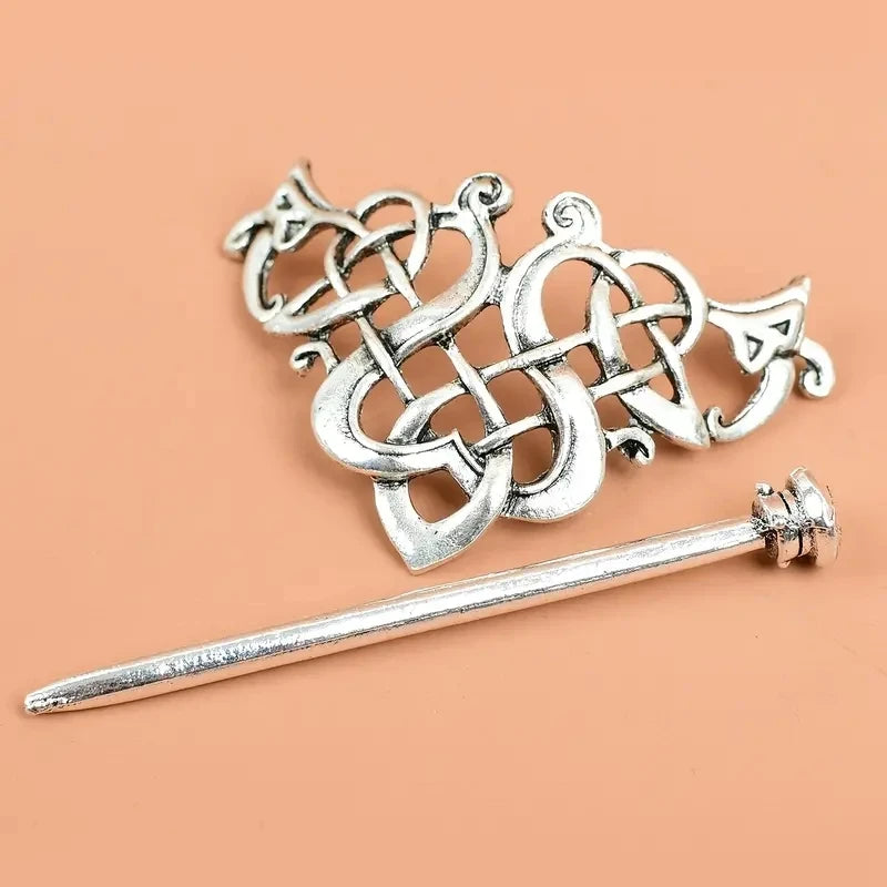 Viking Celtic Crown HairPins Clip Viking Hair Accessories Celtic Knot Hair Barrettes Antique Silver Hair Sticks Irish Hair Decor