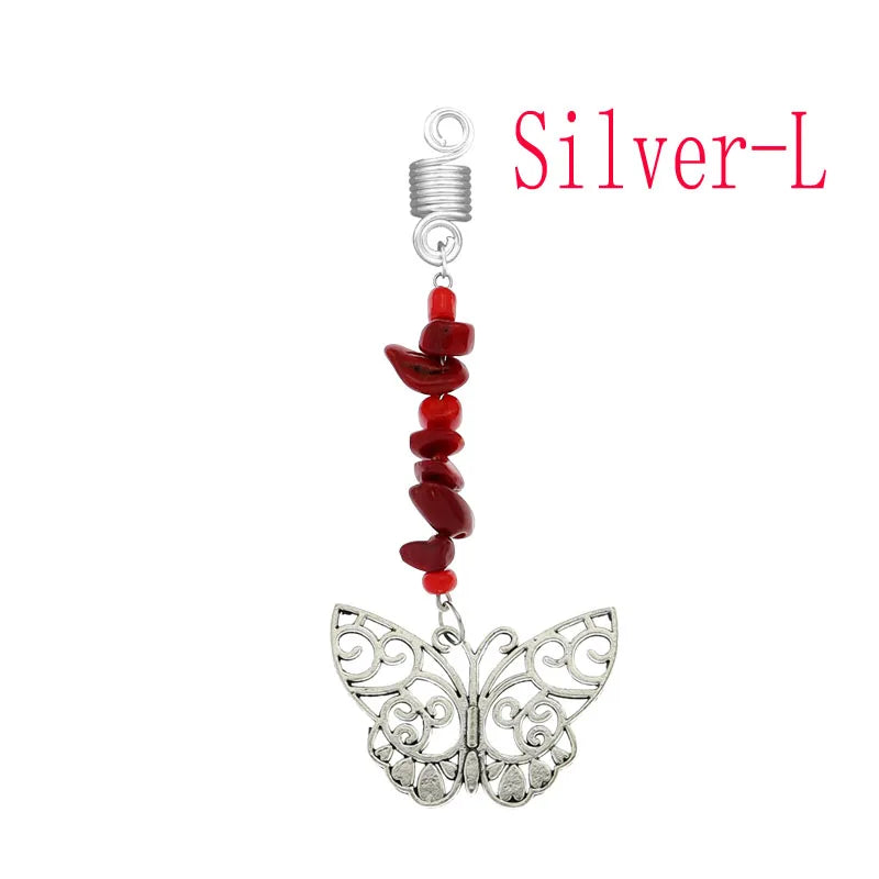Women Personality Stone Beads Hair Dreadlock 12 Styles Loc Jewelry Pins Clips Beard Rings Rock Braiding Tube Cuffs Accessories