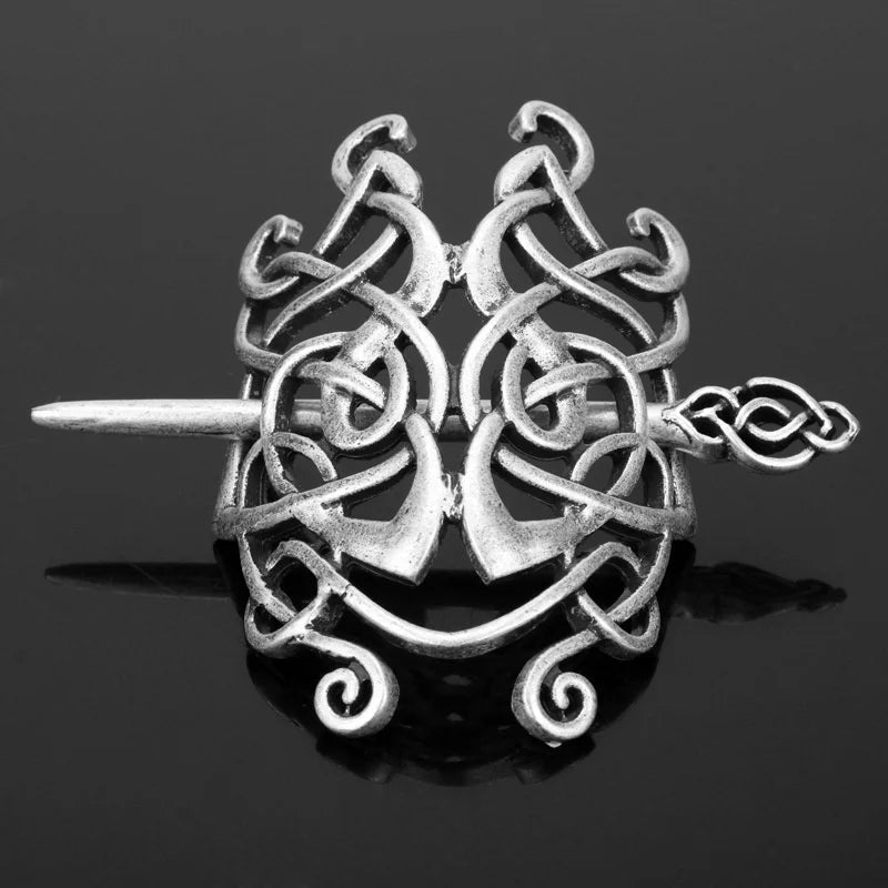 Viking Celtic Crown HairPins Clip Viking Hair Accessories Celtic Knot Hair Barrettes Antique Silver Hair Sticks Irish Hair Decor