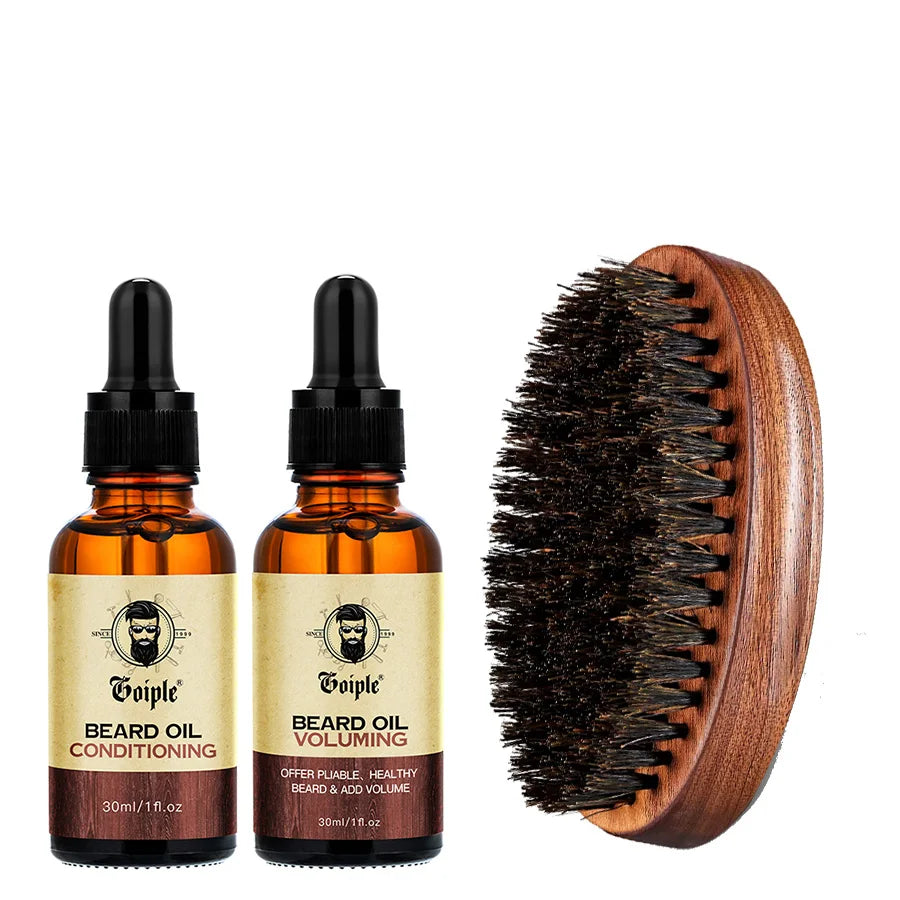 Trío Vikingo para el Cuidado de la Barba – Set de Aceites Naturales Hidratantes y Voluminizadores para Barba (3 piezas)