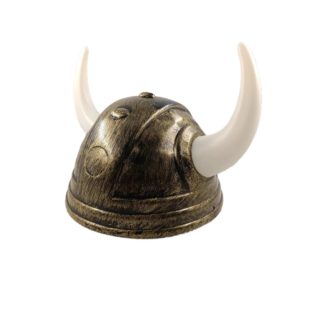 Adult Men Women Viking Horn Hat Helmet with Braids Plastic Medieval Warrior Knight Hat Halloween Cosplay Masquerade Ox Decors