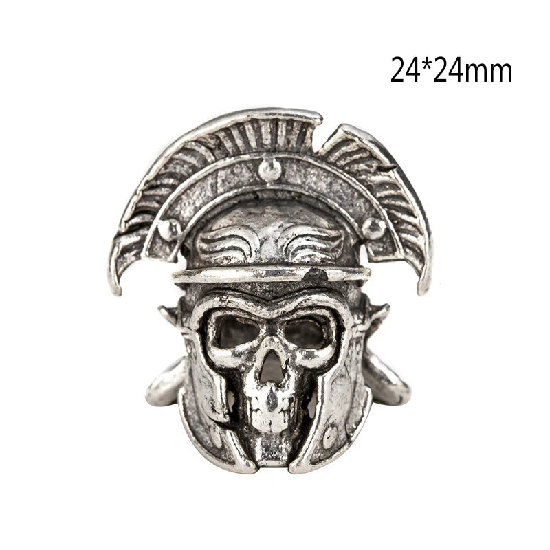1piece Skull Helmet Viking Rune Big Hole Beads Hair Braid Dreadlock Beard Bead Pendant DIY Bracelet Necklace for Jewelry Making
