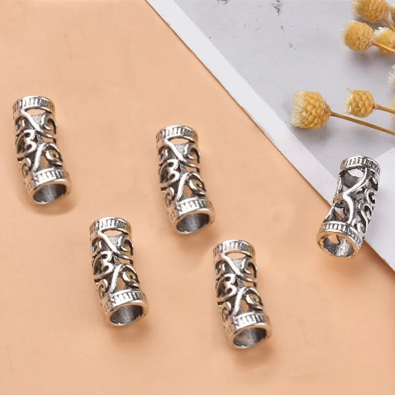 Vintage Braids Dreadlock Beard Beads Cuffs Clips for Hair Rings Adjustable Viking Hair Dread Women Accessories Fashion Jewelries