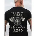 Viking 100%cotton men's hawaiian shirt Y2K summer American street short sleeve men fashion oversized Tee Casual Loose streetwear