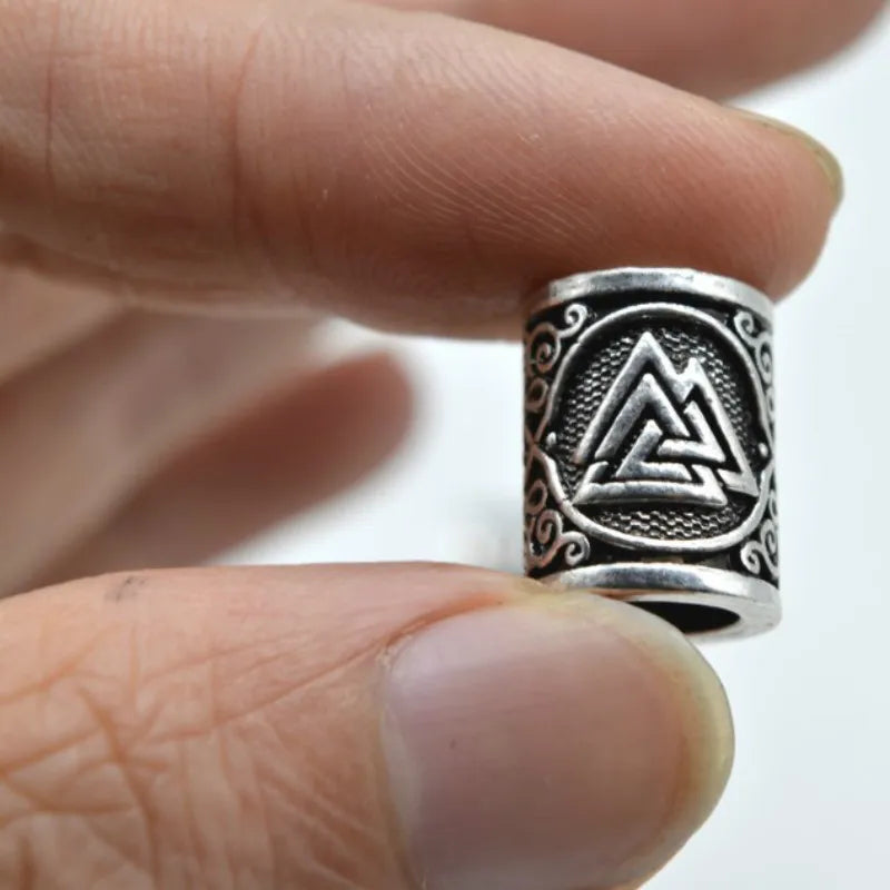Silver Gold Bead Nordic Viking Runes Beads for Beard Hair Rings Braid Dreadlocks Bead Hair Cuffs DIY Braiders Hair Accessories