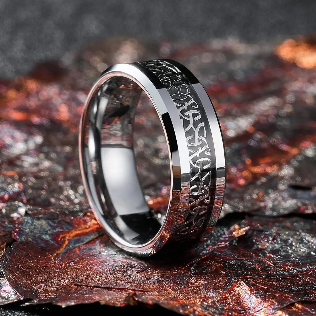 Viking Script Fidget Spinner Rings For Men Anti Anxiety Worry Stress Relief Anti Stress Rotating Ring Finger Anillo Antiestres