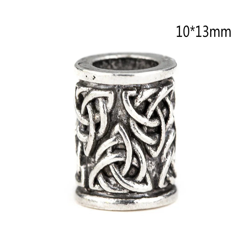 1piece Skull Helmet Viking Rune Big Hole Beads Hair Braid Dreadlock Beard Bead Pendant DIY Bracelet Necklace for Jewelry Making