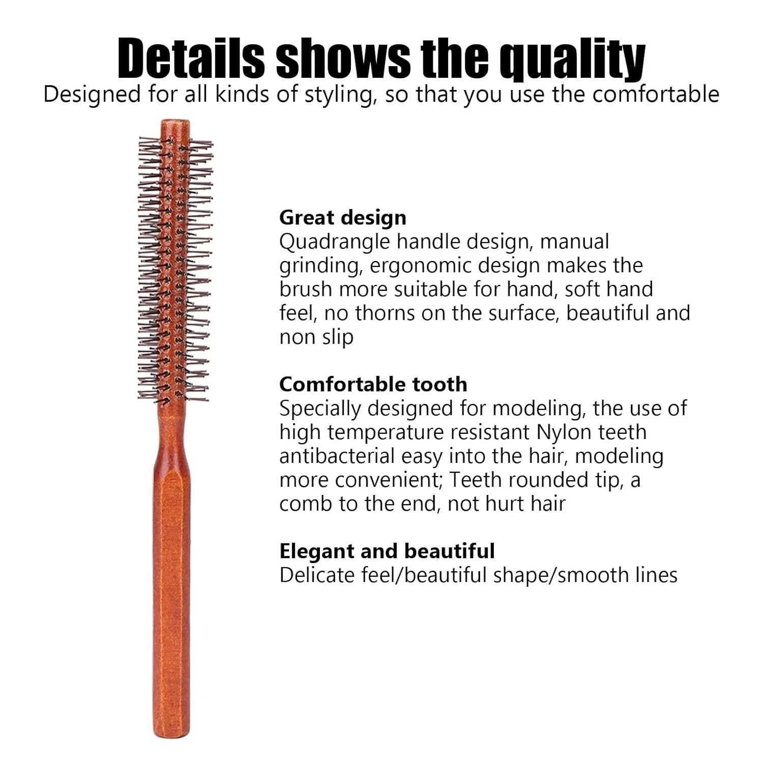 Round Round Styling Hair Brush New Beard Comb  for Wet Wavy Hair Bangs, Lifting, Curling Unisex