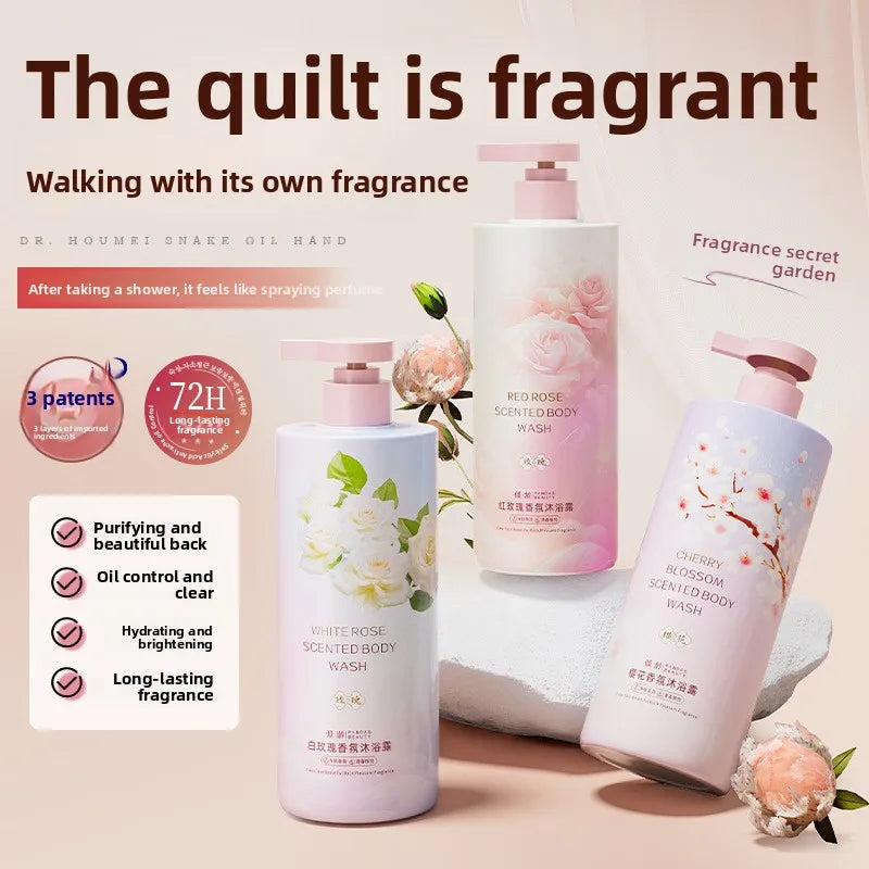 Rose & Cherry Blossom Fragrance Body Wash 800ml – Moisturizing & Oil Control Shower Gel