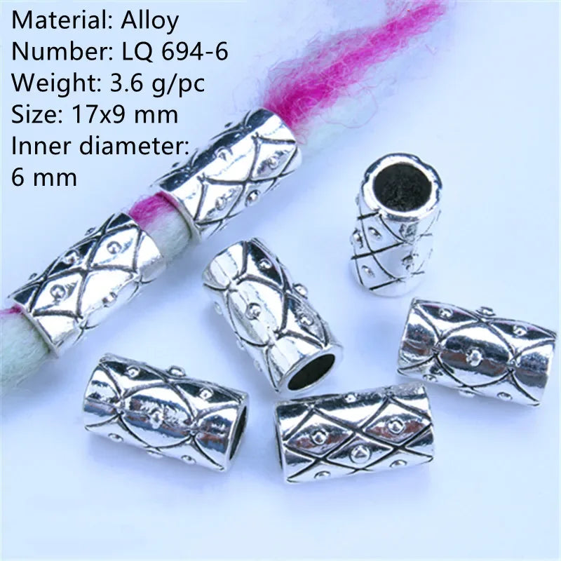 1-5pcs Viking Beard Decorative Beads for Hair Braid Decorations Accessories Needlework Bead Skull Braid Dreadlock Tube Rings