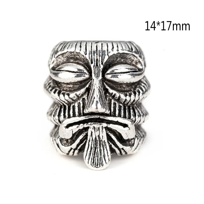 1piece Skull Helmet Viking Rune Big Hole Beads Hair Braid Dreadlock Beard Bead Pendant DIY Bracelet Necklace for Jewelry Making